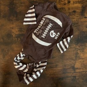 4/$60 sale — NEW Infant football theme 2 piece set 6M